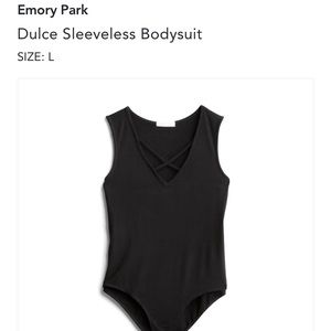Emory Park - Dolce Black Sleeveless Bodysuit - size large.